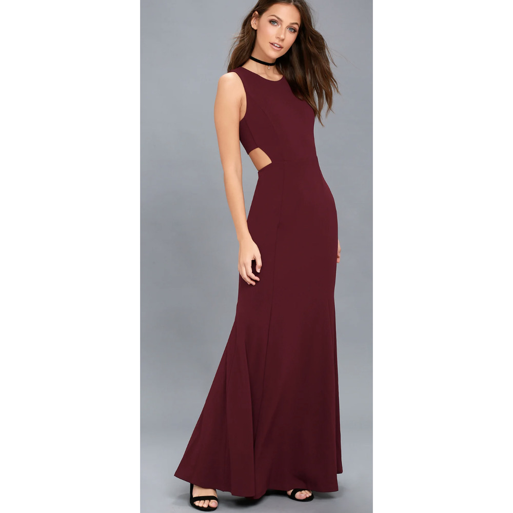 Lulus Loving Embrace Burgundy Cutout Maxi Dress XL Formal Prom Wedding